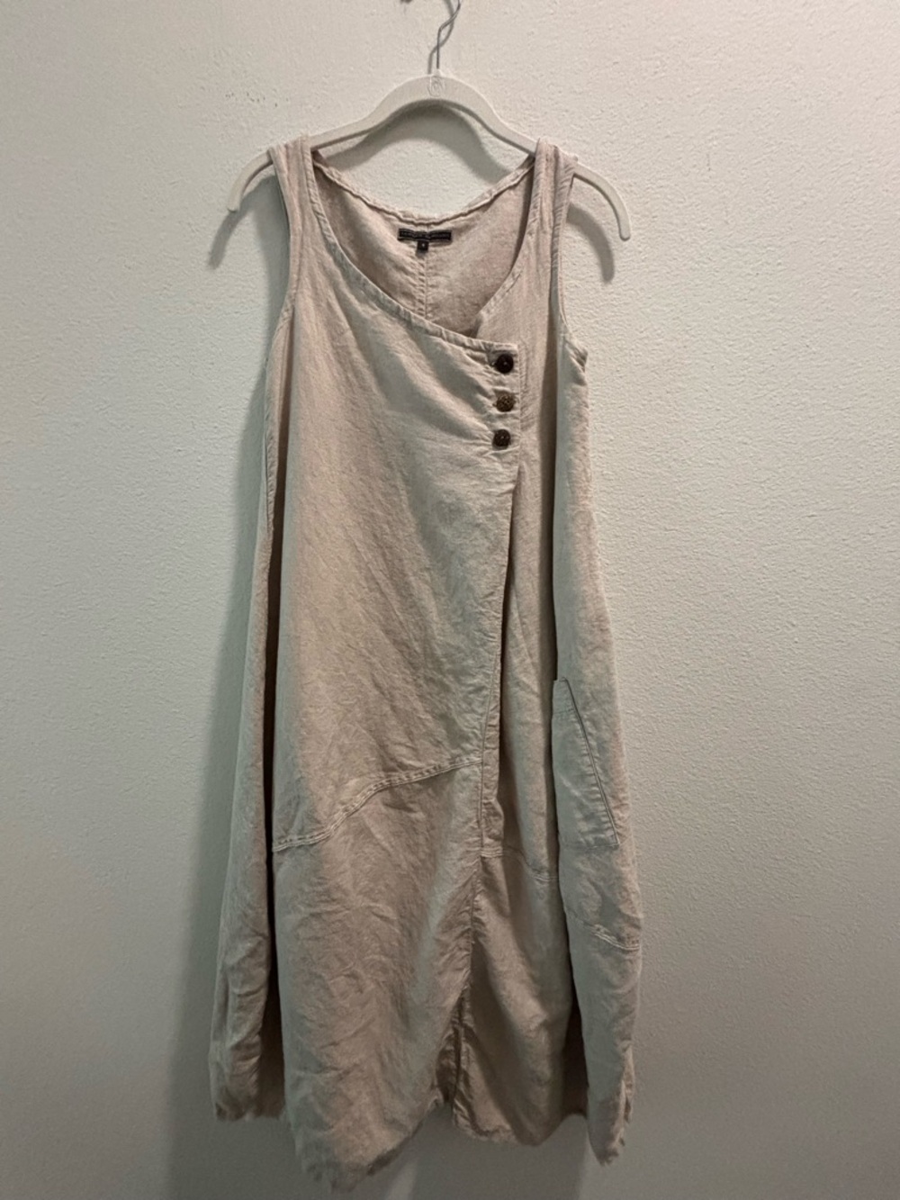 Lurdes Bargada Sleeveless Dress in Light Beige, size S